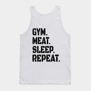 GYM MEAT SLEEP REPEAT CARNIVORE STENCIL ATHLETIC SPORT STYLE Tank Top